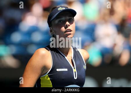 Melbourne, Australien. Januar 2020. Der Rumänien-Konzern SIMANA Halep besiegte Anet Kontaveit aus Estland., am 29. Januar 2020 im Melbourne Park, Melbourne, Australien. Foto von Peter Dovgan. Kredit: UK Sports Pics Ltd/Alamy Live News Stockfoto