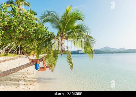 Tropischer Strand, Insel Nanuya Lailai, Inselgruppe Yasawa, Fidschi, Inseln im Südpazifik, Pazifik Stockfoto