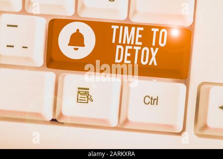 Handschrift Text Zeit zu Detox. Konzeptionelle foto Moment für Ernährung Ernährung Gesundheit Neigung Behandlung reinigen Stockfoto