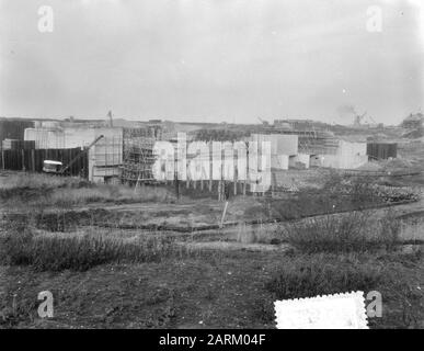 Zuiderzee Works, Bau der Pumpstation Wortman Datum: 20. November 1954 Standort: Flevoland, Lelystad Schlüsselwörter: Hydraulikanlagen Stockfoto