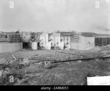 Zuiderzee Works, Bau der Pumpstation Wortman Datum: 20. November 1954 Standort: Flevoland, Lelystad Schlüsselwörter: Hydraulikanlagen Stockfoto