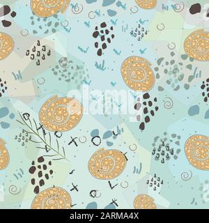 Nahtlose Shell nahtlose Muster. Moderne digitale Design. Marine, Sich wiederholendes Muster. Modern im skandinavischen Stil. Moderne Farben und Design. Stock Vektor