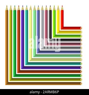 Satz von bunte Bleistifte, Isolated on White Background Stock Vektor