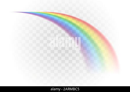 Rainbow multicolor realistische Vektordarstellung isoliert auf transparentem Hintergrund Stock Vektor