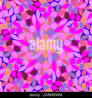 Hypnotischer abstrakter Mosaikhintergrund mit runden Kachelblumen - farbenfrohes, rundes Vektordesign aus geometrischen Formen Stock Vektor