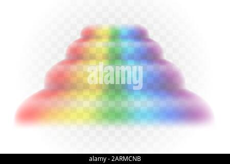 Rainbow multicolor realistische Vektordarstellung isoliert auf transparentem Hintergrund Stock Vektor