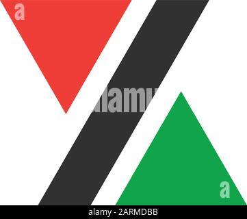 Logo mit Pfeil nach unten und Pfeil nach oben. Prozentsatz, Pfeil, Verkleinerung. Bankenkonzept. Kann für Themen wie Investitionen, Stock Vektor