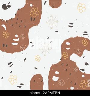 Cute skandinavischen Terrakotta Muster in modernen Farben. Moderne abstrakte Kunst für Ausdrucke. Nordisches Design. Vector Illustration Stock Vektor