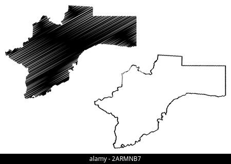 Otjozondjupa Region (Regionen von Namibia, Republik Namibia) Karte Vektor-illustration, kritzeln Skizze Otjozondjupa Karte Stock Vektor