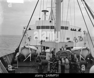 Aufgabe: Zaandlandse testvaart ms Aida III Datum: 22. Dezember 1961 Schlüsselwörter: Schiffe Name Der Einrichtung: Aida III Stockfoto