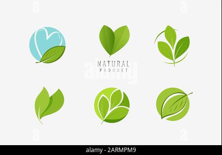 Blattlogo. Natur, Öko-Symbol oder Symbolvektor Stock Vektor