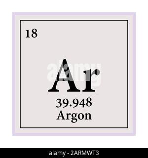 Argon Periodensystem der Elemente Vektor-Illustration eps 10 Stock Vektor