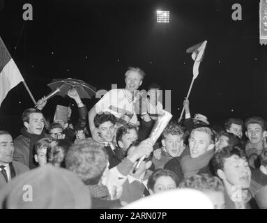 Europa Cup 1. Feyenoord gegen Reims 1-1. Sport, Fußball Personenname: Kruiver, Piet Institutionname: Feyenoord Stockfoto
