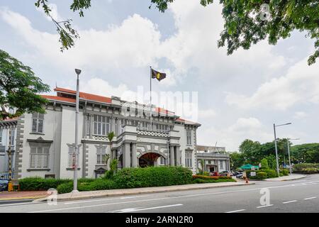 Singapur. Januar 2020. Die Außenansicht des Gebäudes des Singapore Cricket Club Stockfoto