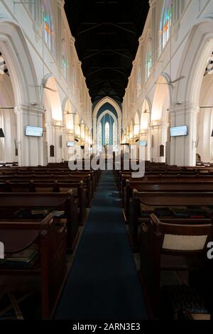 Singapur. Januar 2020. Innenansicht der anglikanischen St. Andrew's Cathedral Stockfoto