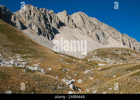 Der Gipfel des Monte Terminillo während der Herbstsaison in Latium Stockfoto