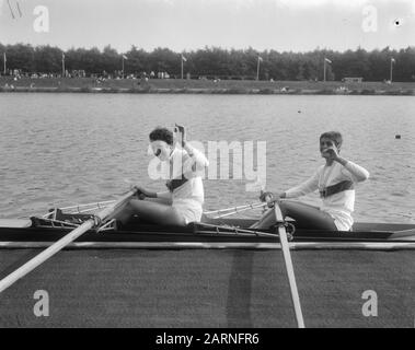 Ruder-Europameisterschaften Der Frauen 1966, Westdeutsche Doppelte Zwei Datum: 27. August 1966 Schlagwörter: Rudern, Meisterschaften Stockfoto