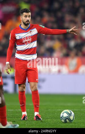 SEVILLA, 25-01-2020. Primera Division Spanische Liga. LaLiga. Estadio Ramon Sanchez-Pizjuan. Álvaro Vadillo (Granada CF) während des Spiels Sevilla FC - Granada CF. Stockfoto