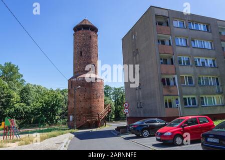 Pulverturm in Gryfice, der Hauptstadt des Landkreises Gryfice in der polnischen Wojewodschaft Westpomeranland Stockfoto