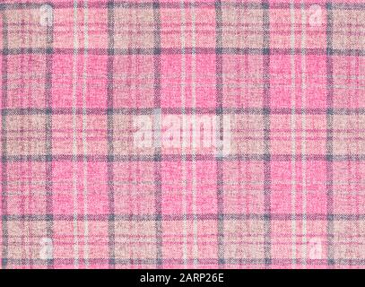 Rosafarbenes Design aus Tartan, Hintergrund mit Plaid Muster Stockfoto