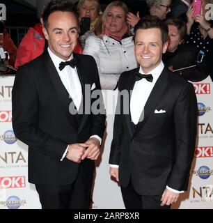 London, Großbritannien. Januar 2020. Anthony McPartlin und Declan Donnelly nehmen an den National Television Awards 2020 in Der O2 Arena in London Teil. Credit: Sopa Images Limited/Alamy Live News Stockfoto