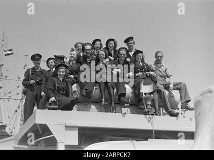 Die niederländische Fregatte Hr. Frau Dan. "Johan Maurits van Nassau" in Habour Datum: 16. Juni 1947 Schlüsselwörter: Fregatten Stockfoto