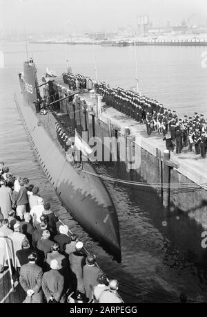 Einfügemarke Hf. Frau U-Boot Zeehond in Rotterdam Datum: 16. März 1961 Standort: Rotterdam, Zuid-Holland Schlüsselwörter: Intermissionen Stockfoto