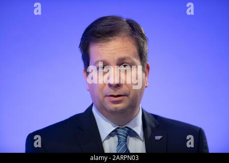 Walldorf, Deutschland. Januar 2020. Luka MUCIC, Management Member, CFO, CFO, Bilanzpressekonferenz der SAP AG in Walldorf, 28. Januar 2020. Weltweite Nutzung Credit: Dpa / Alamy Live News Stockfoto