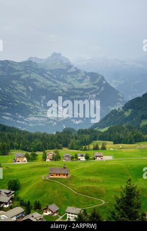 Bergkapelle Stoos Kirche - Dorf Stoos in den Schweizer Alpen von Morschach, Schwyz, Schweiz, Europa Stockfoto