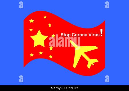 Coronavirus. Anzeichen von Vorbeugung und Verbot von Viren. Stockfoto
