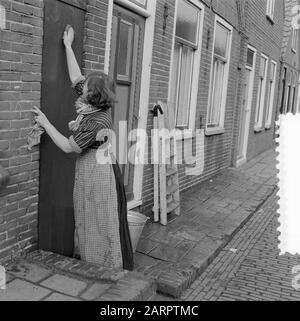 Serie Volendam Datum: 8. Februar 1957 Ort: Noord-Holland, Volendam Schlüsselwörter: Serie Stockfoto