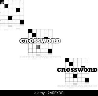 Symbolsatz eines kleinen Abschnitts eines Kreuzworträtsels Stock Vektor