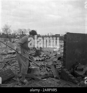 Wieringermeerpolder Datum: 8. Dezember 1945 Ort: Noord-Holland, Wieringermeer Stockfoto
