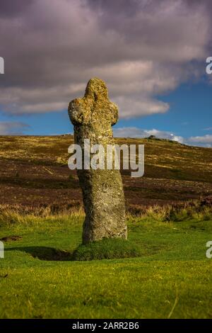 Bennett's Cross an der Seite des Moretonhampstead zu Two Bridges Road, in der Nähe des Warren House Inn. Stockfoto