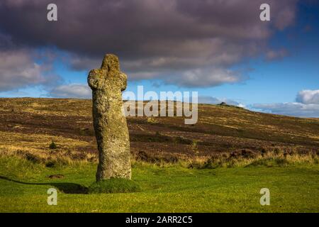 Bennett's Cross an der Seite des Moretonhampstead zu Two Bridges Road, in der Nähe des Warren House Inn. Stockfoto