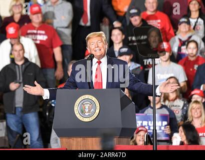 Wildwood, New Jersey - 28. Januar 2020: US-Präsident Donald J. Trump spricht während der Wahlkampfveranstaltung im Wildwood Convention Center Stockfoto