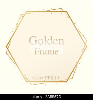 Blumen geometrischer polygonaler Rahmen. Dekore aus der Vintage-Kunst. Elegante, trendige, luxuriöse Vektorsammlung aus Polyeder im Art Deco-Stil für Hochzeitseinladungen Stock Vektor