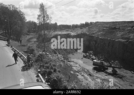 Finnland Restaurierungs- und Schleuse Russland-Finnland am Imatra Datum: 5. Juli 1967 Standort: Finnland, Imatra Schlüsselwörter: Kanäle, Renovierungen, Renovierungen, Schlösser, Wasserwege Stockfoto