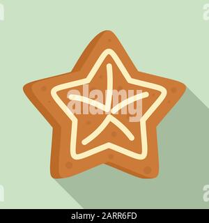 Sternensymbol für Lebkuchen. Flache Abbildung des Sternenvektor-Symbols für das Webdesign Stock Vektor