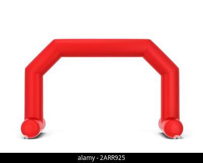 Aufblasbarer Fußbogen-Mock-up. 3D-Darstellung isoliert auf weißem Hintergrund Stockfoto