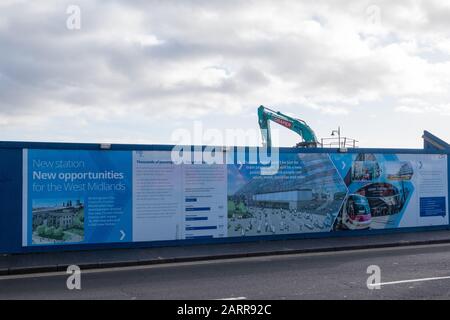 Die Bauarbeiten an der HS2-Straße rund um die Curzon Street in Eastside, Birmingham, Großbritannien werden fortgesetzt Stockfoto