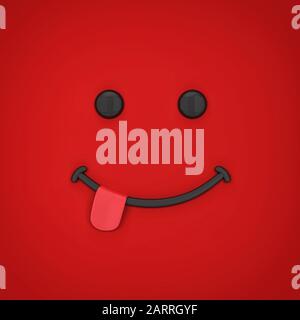 Smiley Gesicht Emoji. 3D-Abbildung Stockfoto