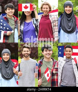 Mit Einwanderern in verschiedene Länder Stockfoto