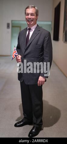 Nigel Farage im Europäischen Parlament in Brüssel, Belgien. Stockfoto