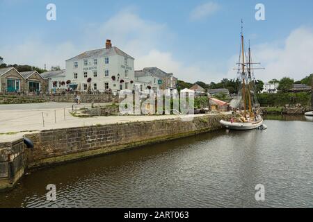 Charlestown Harbour - ein Seehafen aus dem 18. Jahrhundert an der Küste von Cornwall in der St Austell Bay Stockfoto