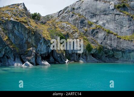 Marmorhöhlen in Chile im General Carrera Lake Stockfoto