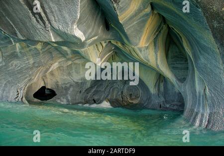 Marmorhöhlen in Chile im General Carrera Lake Stockfoto