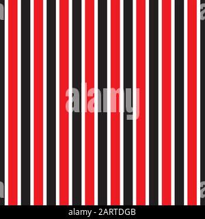 Nahtloses Streifenmuster. Rot und schwarz gestreifter Hintergrund. Stock Vektor