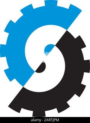 S-Logo-Symbol für Industrieunternehmen. Stock Vektor