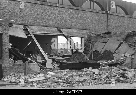 St. Lukaskerk in den Bosch ist teilweise eingestürzt, die Seite der Kirche Datum: 13. Januar 1968 Standort: Den Bosch Stichworten: Kirchen Stockfoto